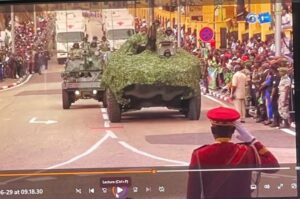 Le char tombé brusquement en panne en face du Président de la Transition, Brice Clotaire Oligui Nguema © Gabonaactu.com