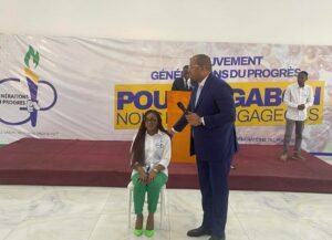 Dina Koussoua été installée dans son fauteuil de Secrétaire général par le président de GP Junior Clemenceau Owanga © Gabonactu.com