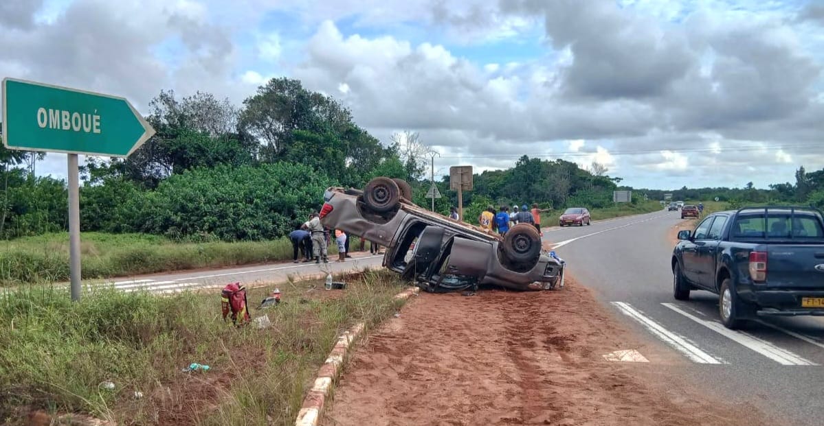 Omboué : Accident de circulation spectaculaire, des blessés graves