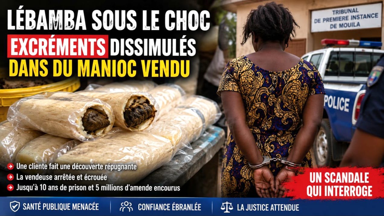 Des excréments vendus dans des paquets de manioc à Lébamba @ DR