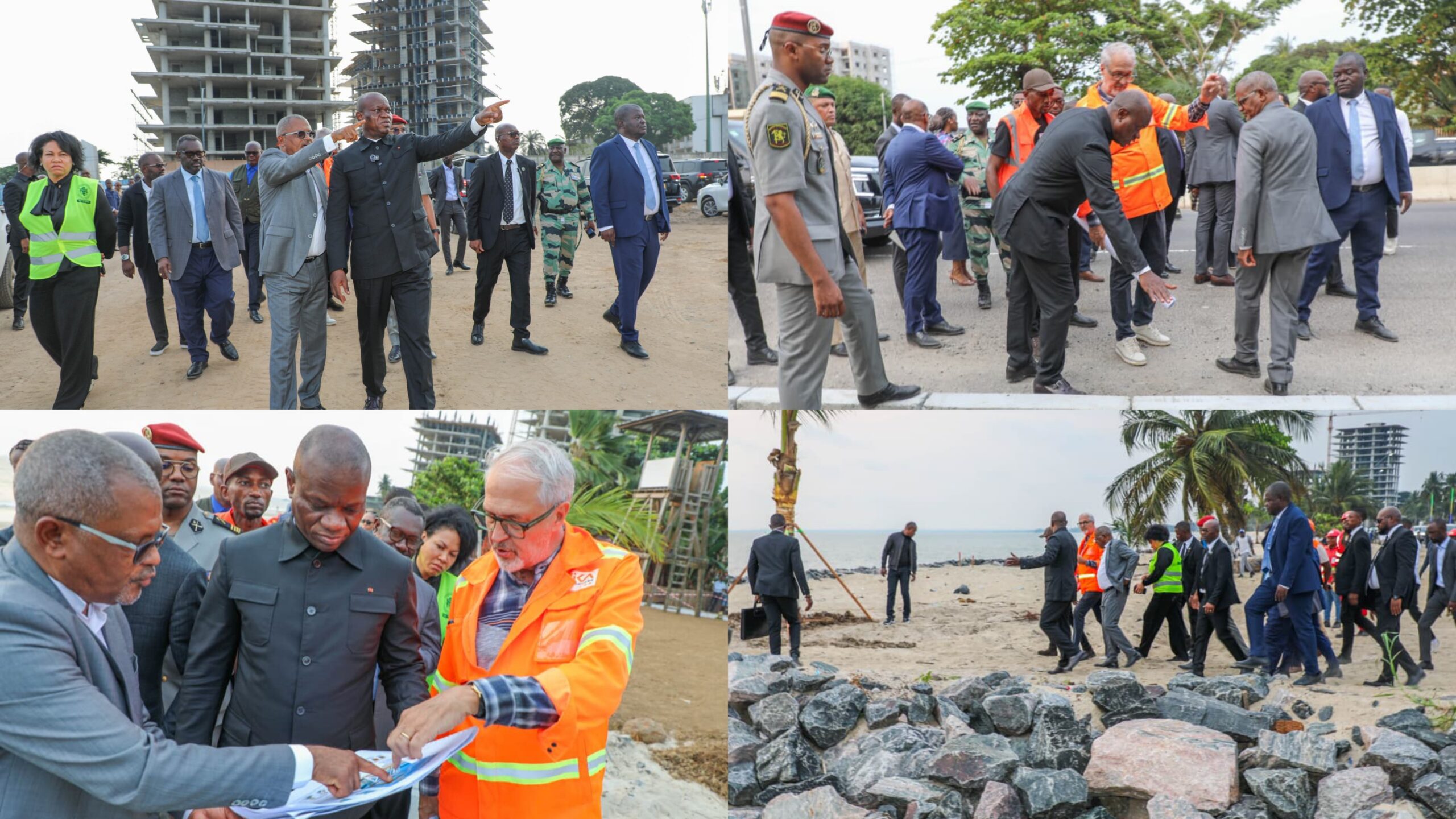 Front de mer : Oligui Nguema inspecte les chantiers en cours -